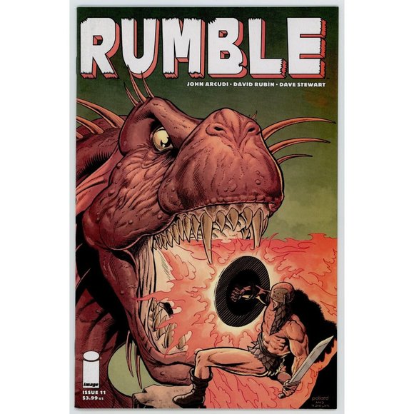 COOL DINOSAUR COVER on RUMBLE #11B, ©2019, Image Comics, Art by David Rubin - Picture 1 of 2